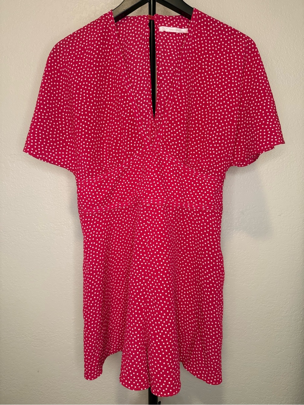 Zara Trafaluc Collection Pink with white polka dot romper